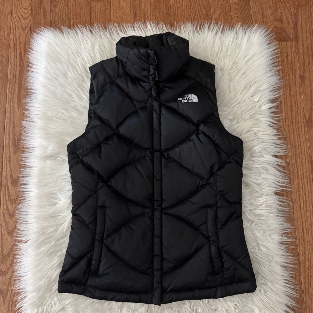 The North Face Puffer Vest Women’s XS 550 Down Insulated Black Outdoor Full Zip